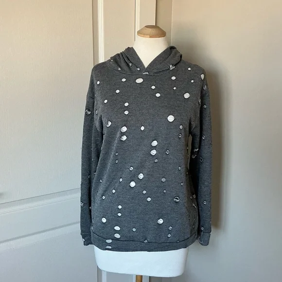 GAZE -Ripped Distressed Hoodie - Picture 1 of 9